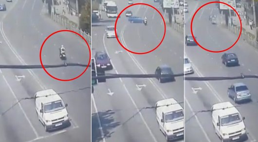 В Шымкенте водитель сбил мотоциклиста, не заметив его