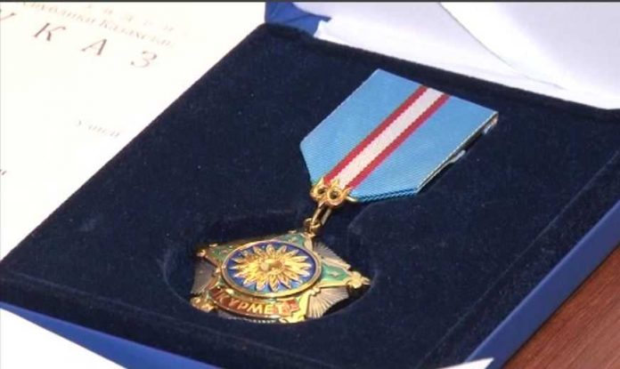Впервые в истории ДВД ЮКО полицейский награжден орденом «Құрмет»