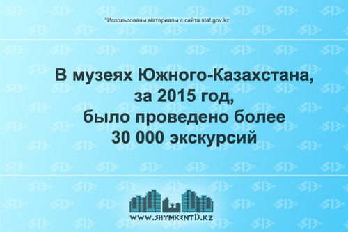Количество экскурсий проведенных в музеях Южного Казахстана