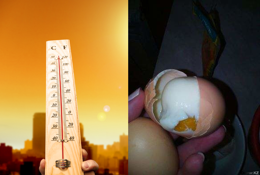 В Шымкенте погода на столько «суровая»… Что яйца в машинах варятся…