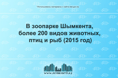 Количество животных в зоопарке Шымкента